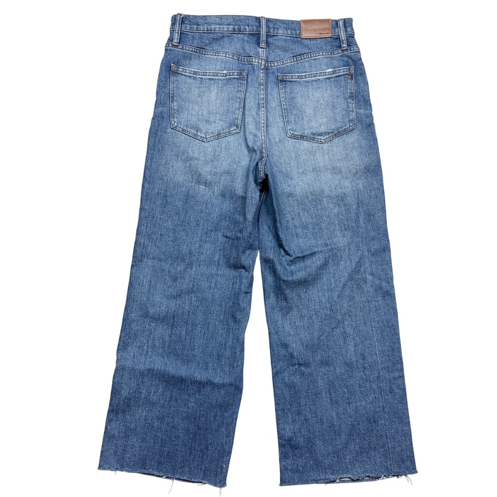 Madewell Tall Wide-Leg Crop Jeans Marsing Wash: Raw-Hem Edition High Rise Sz 29 - Picture 6 of 14